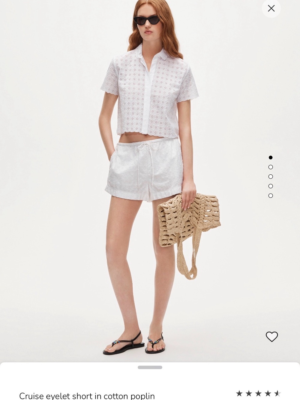 J. Crew White Eyelet Cotton Poplin Shorts